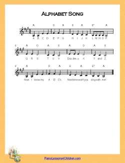Alphabet Song (ABC Song) - lyrics, videos & free sheet music for piano