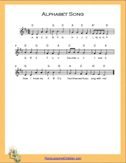 free piano sheet music with letters