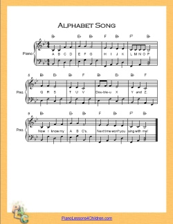 free piano sheet music with letters