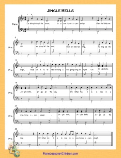 Jingle Bells Piano Sheet Music, Easy with Lyrics [PDF]