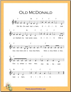 Piano lesson: Old McDonald Had a Farm