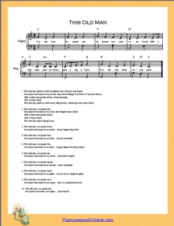 This Old Man Lyrics Videos Free Sheet Music For Piano