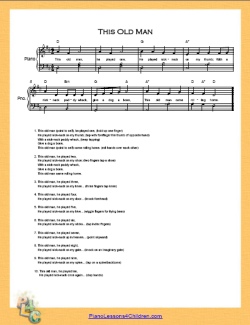 This Old Man Lyrics Videos Free Sheet Music For Piano