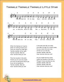 Twinkle Twinkle Little Star Piano Sheet Music, Easy [PDF]