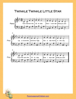 FREE! - Twinkle Twinkle Little Star Piano Sheet Music